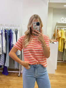 Multi stripes tee red