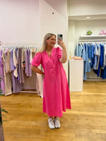 Linnen dress fushia