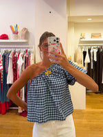 Vichy top navy