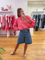 Vichy blouse red
