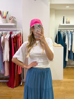 Slim waist tee white