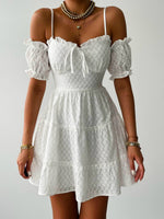 Summer white dress off shoulder