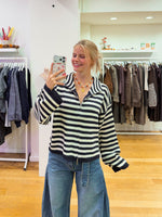 Zipper sweater Striped