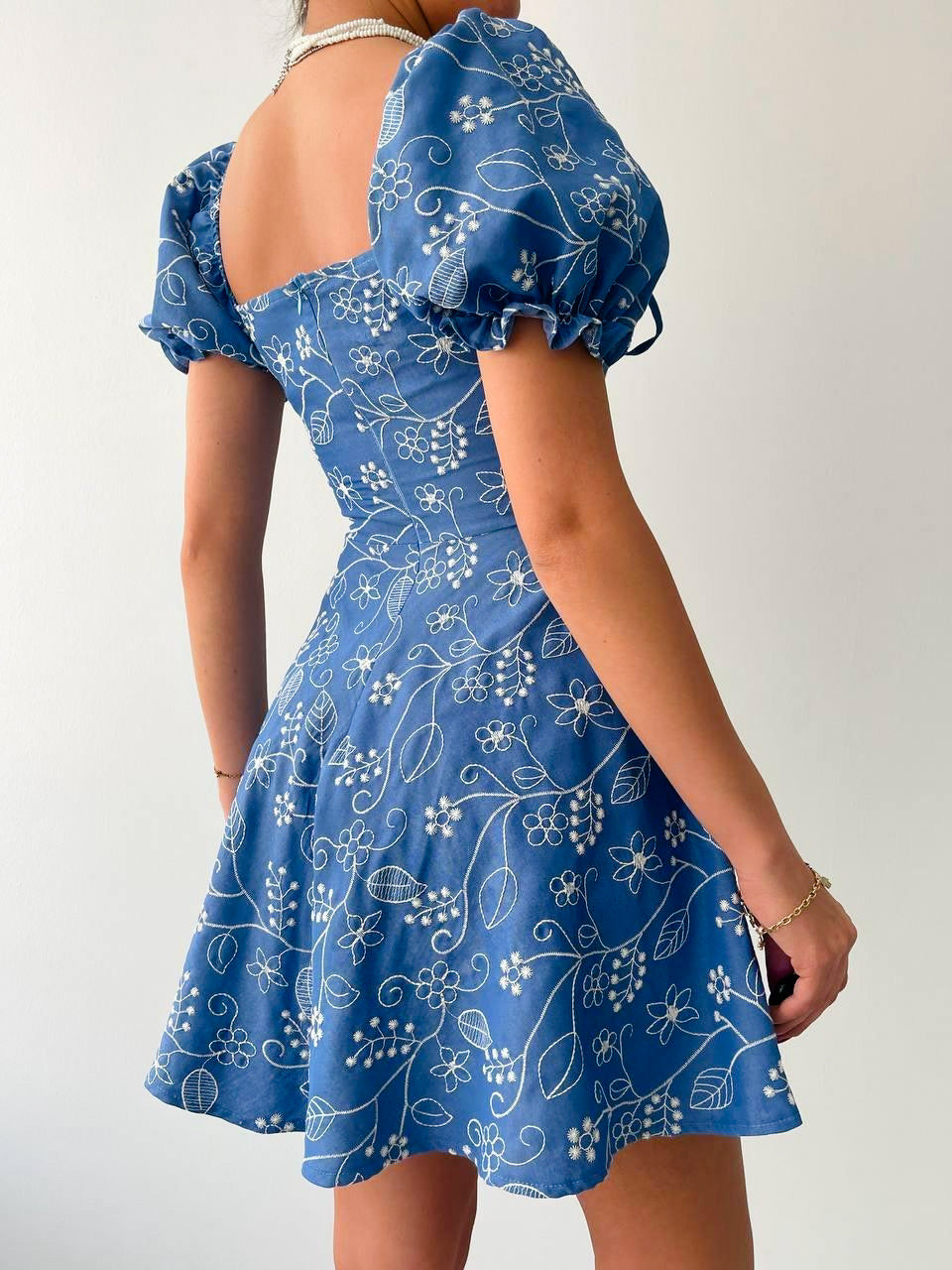 Blue embroidery dress pre-order