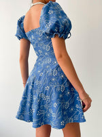 Blue embroidery dress pre-order
