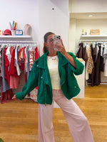 Oversized jeans jacket green