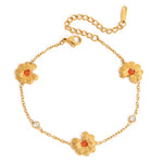 Orange flower bracelet