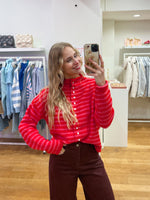 Striped Stockholm sweater red and pink