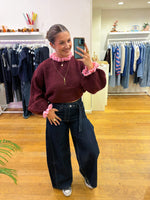 Cutie girl sweater bordeaux