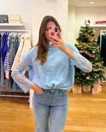 Debardeur navy+ lace top baby blue