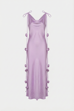 Lila roses satin dress