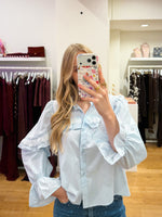 Open back chemise baby blue