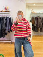 Rainbow cardigan + scarf