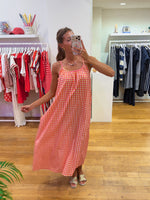 Vichy strapless dress