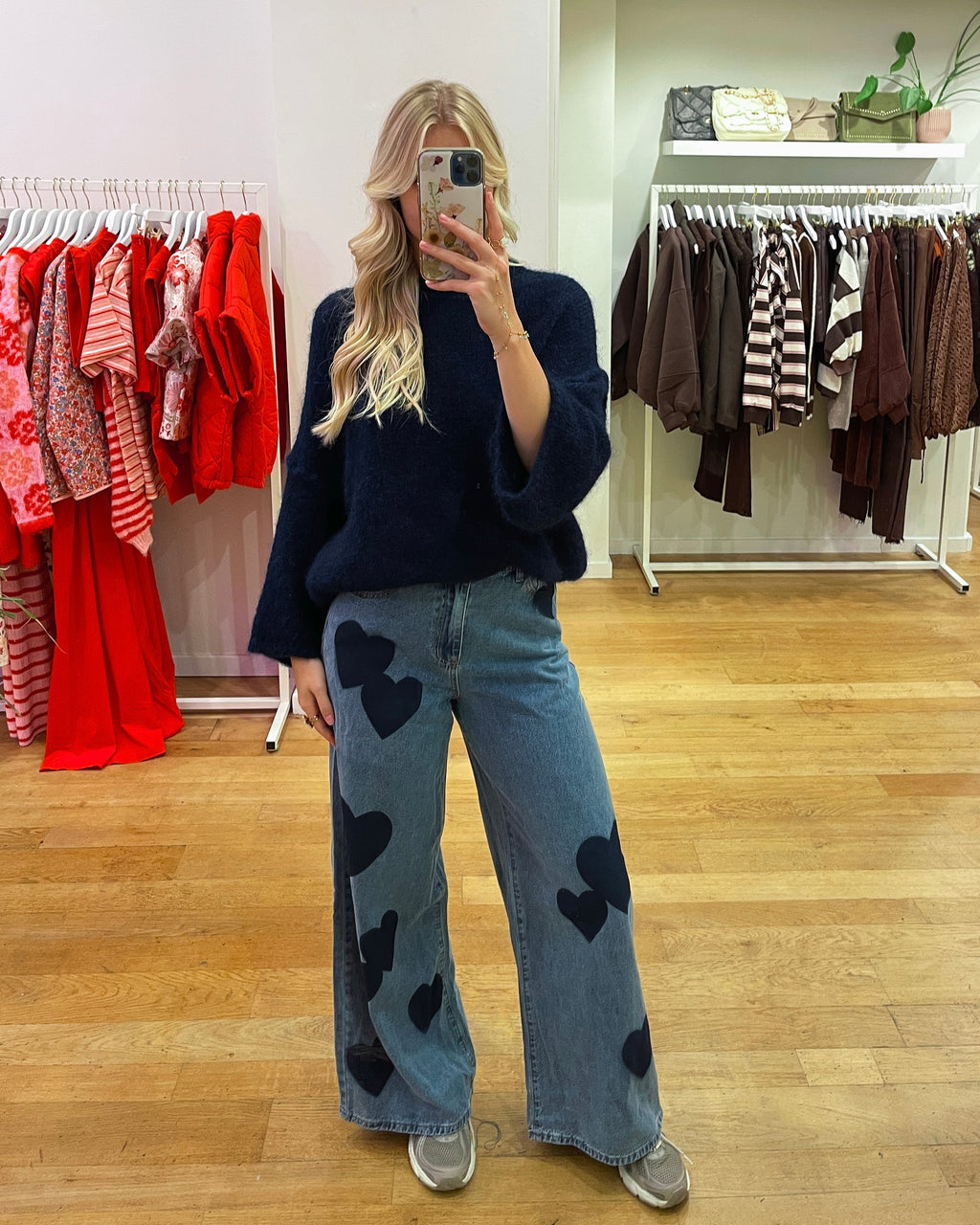 Navy heart jeans