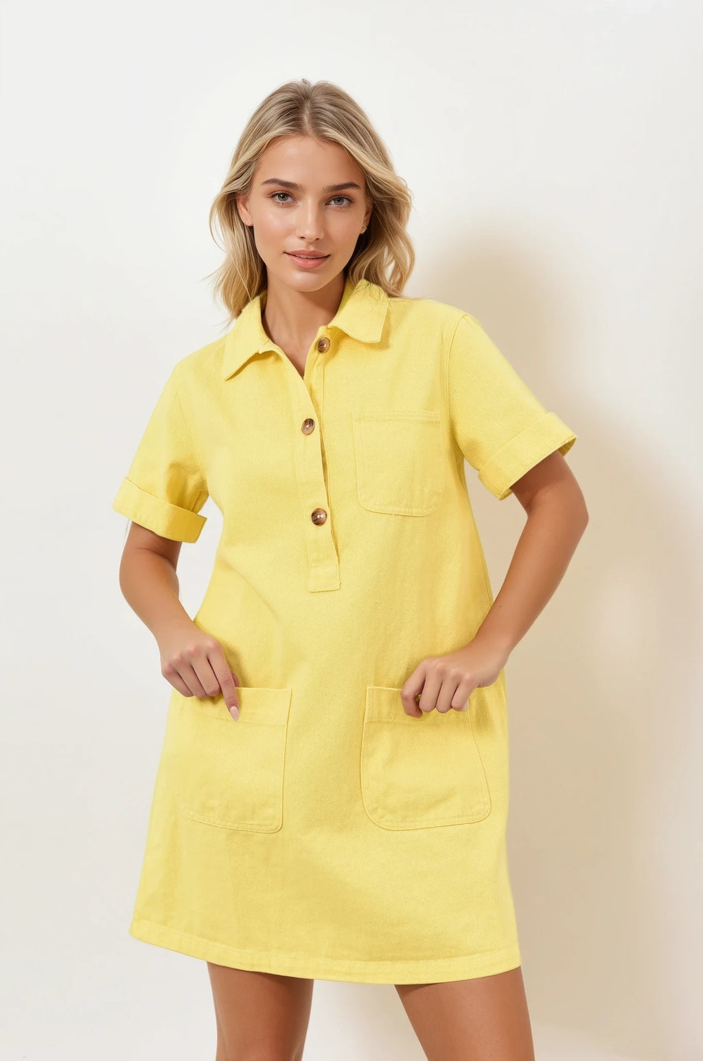 Yellow cotton dress