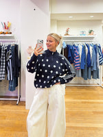 Polka sweat navy