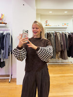 Check sweater brown