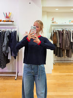 Navy & red