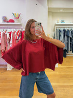 Wide tee bordeaux
