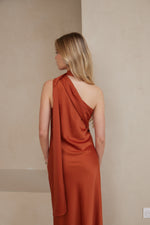 Satin dress terra cotta pre/order