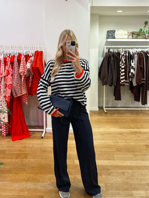Striped wool sweater navy
