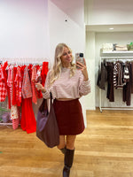 One shoulder striped sweater bordeaux