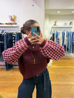 Check sweater bordeaux