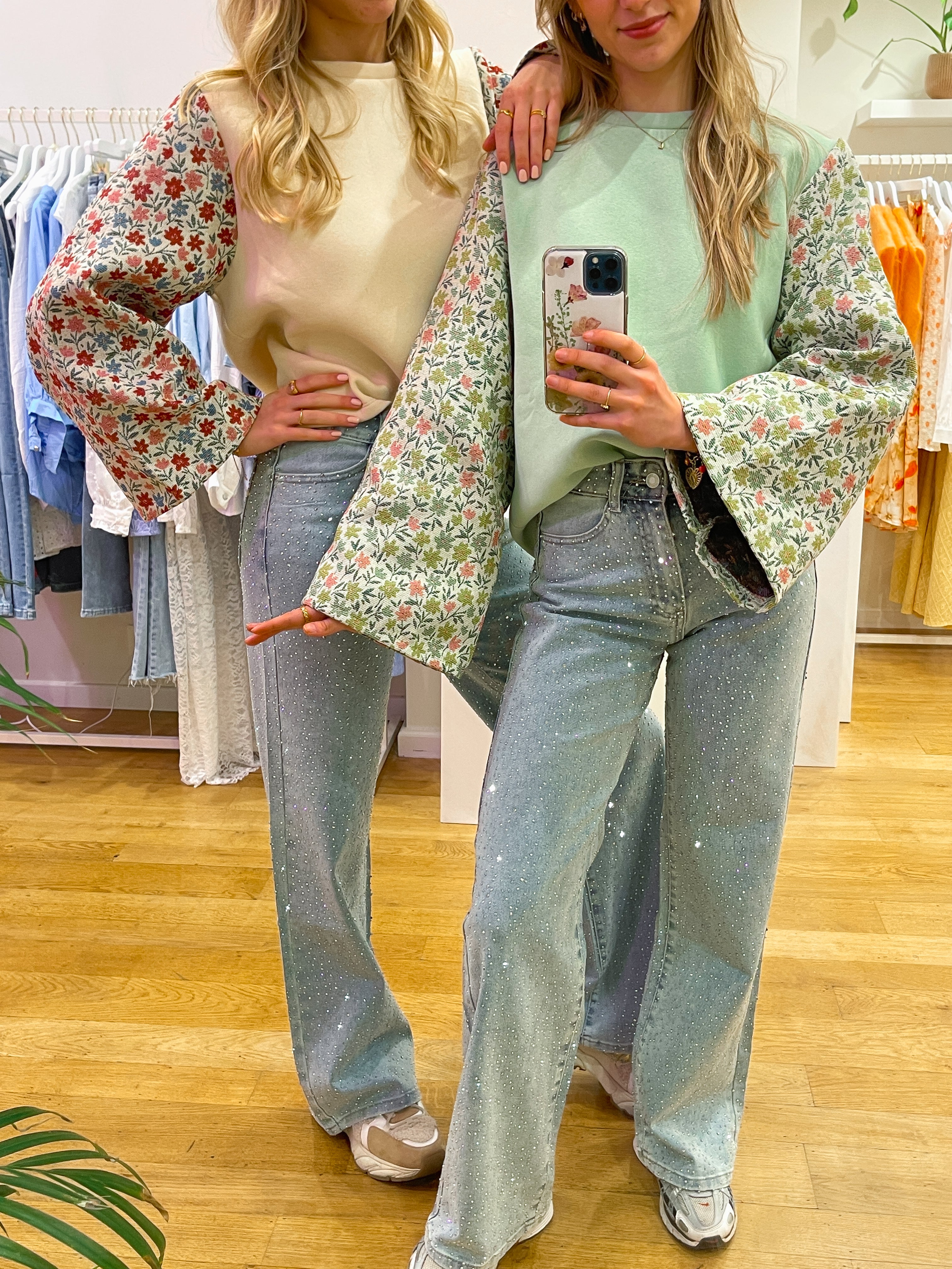 Glitter jeans light blue