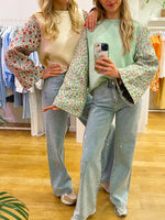 Glitter jeans light blue