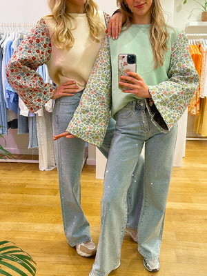 Glitter jeans light blue