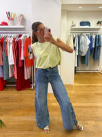Flower side jeans