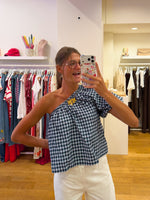 Vichy top navy