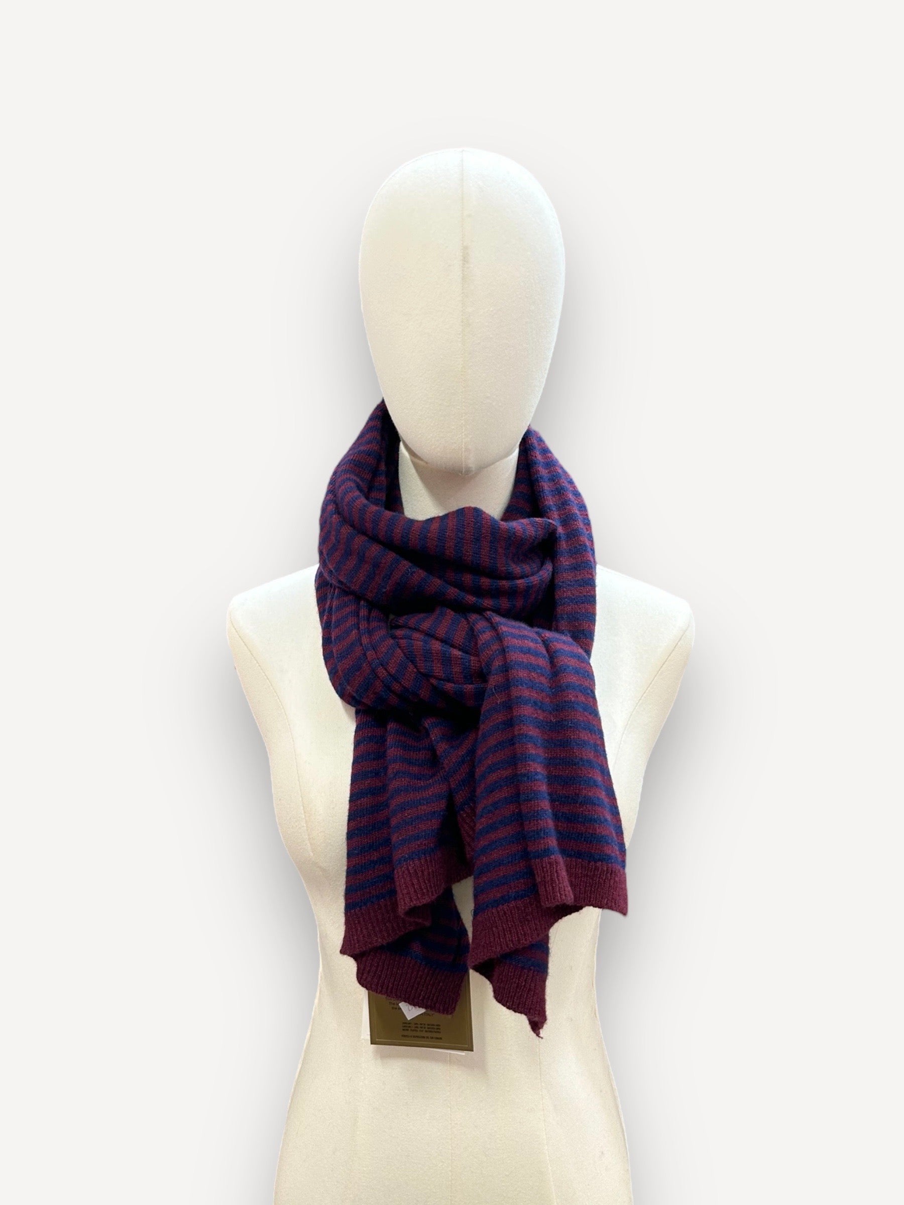 Scarf navy/bordeaux