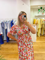 Red flower dress