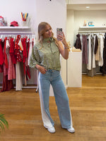 Vichy blouse details green