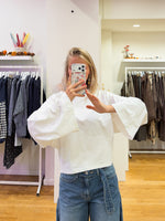 Wide tee longsleeve white