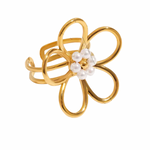 Flower pearl ring