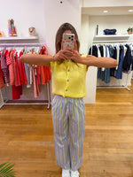 Cotton pants stripe + lace