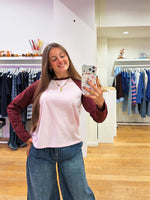 Baseball tee pink
