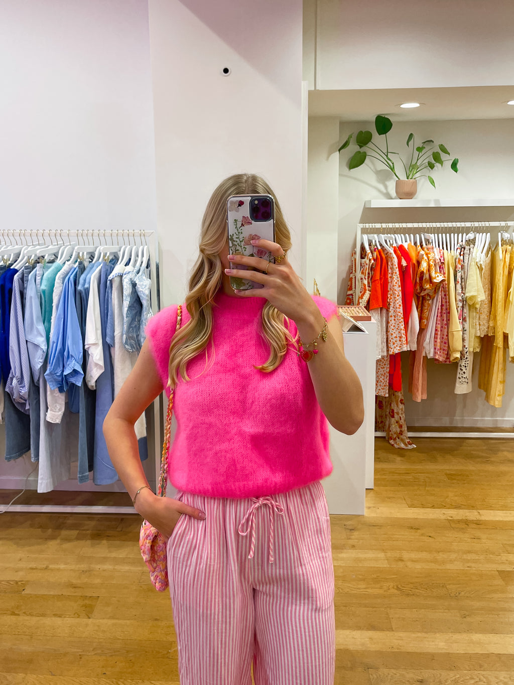 Debardeur mohair fluo pink