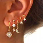 Single earring opal star