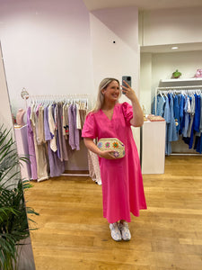 Linnen dress fushia