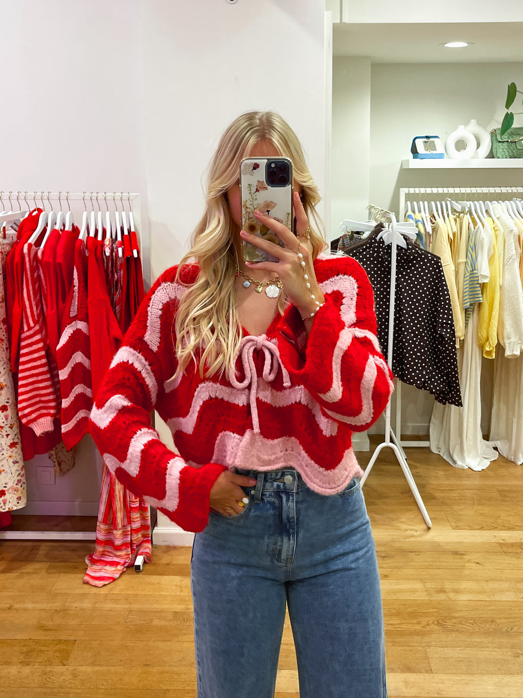 Zig zag sweater red