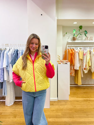Body yellow + pink zipper