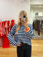 Striped wool sweater kobalt