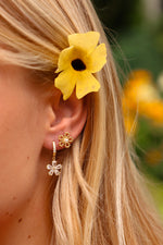 Pearly flower studs