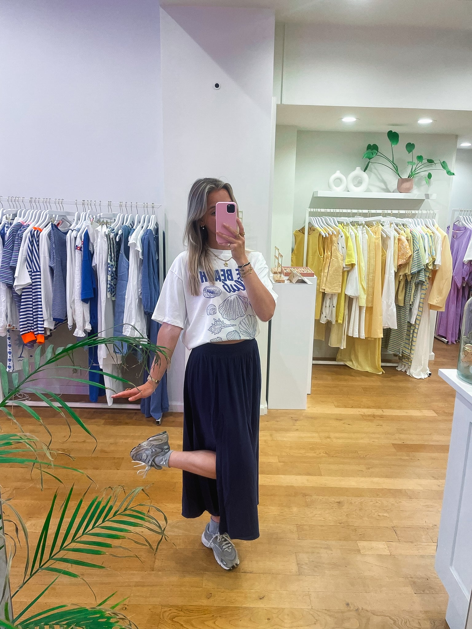 Navy linnen skirt