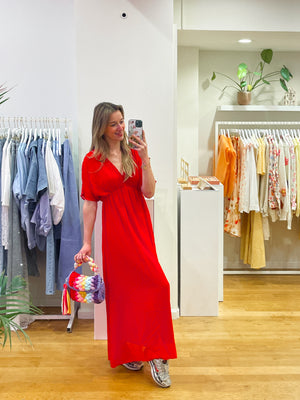Red long dress