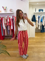 Red striped jeans